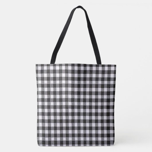 Black Gingham Tote Bag (Voorkant)