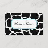 Black Giraffe Print Visitekaartje (Voorkant)