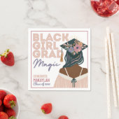 Black Girl Afstudeerder Magic Floral Boho Afstudee Servet (Insitu)