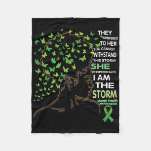 Black Girl Awareness Mental Health Warrior Fleece Deken