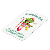 Black Girl Elf Christmas Frigo Magnet (Côté Gauche)