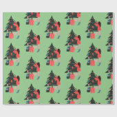 Black Girl-kerstmagisch Cadeaupapier (Vlak)