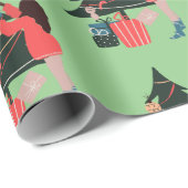 Black Girl-kerstmagisch Cadeaupapier (Rol Hoek)