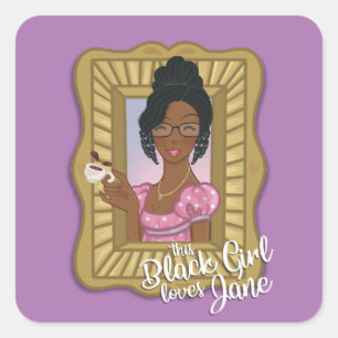 Black Girl Loves Jane Sticker en violet