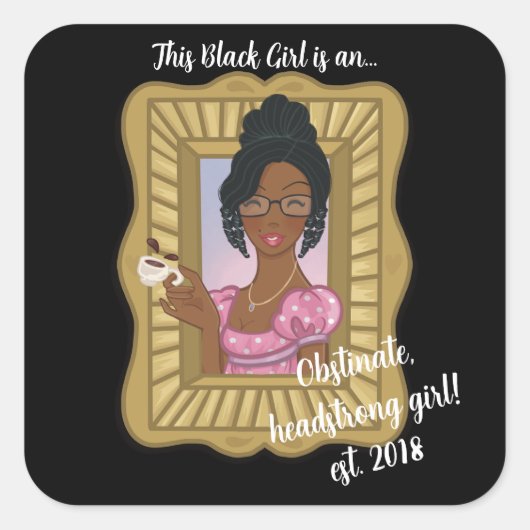 Black Girl Loves Obstiner Headstrong Sticker (Devant)