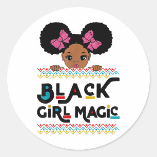 Black Girl Magic Afro-Amerikaanse Melanine Kindere Ronde Sticker