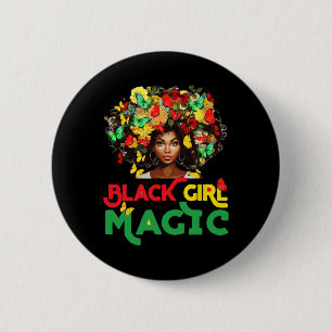 Black Girl Magic Black History Month Vlinder Pri Ronde Button 5,7 Cm