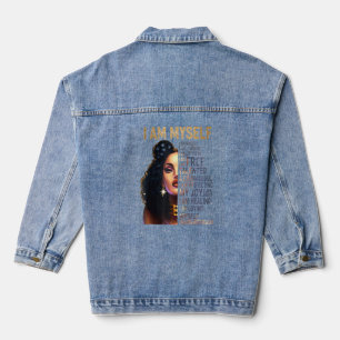 Black Girl Magic Black Women Ik ben mezelf Afro Bl Denim Jacket