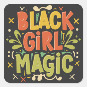 Black Girl Magic: Kracht, schoonheid en uitmuntend Vierkante Sticker