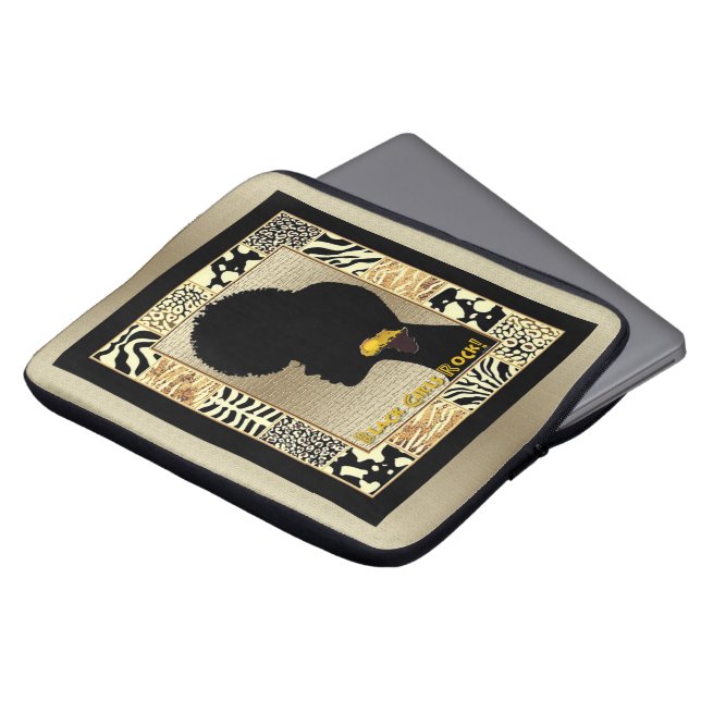 Black Girl Magic Laptop Sleeve (Voorkant top)