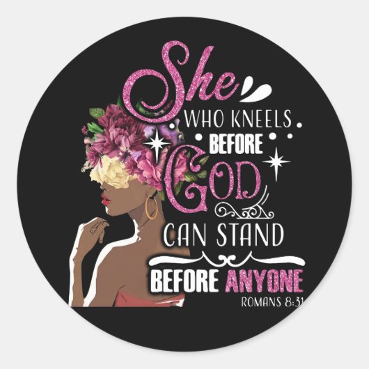 Black Girl Magic Ronde Sticker (Voorkant)