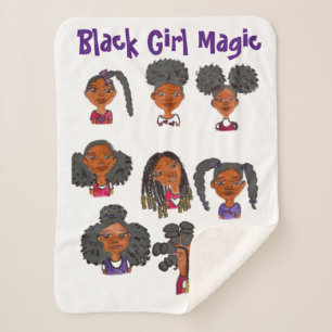 Black Girl Magic Sherpa Blanket Sherpa Deken