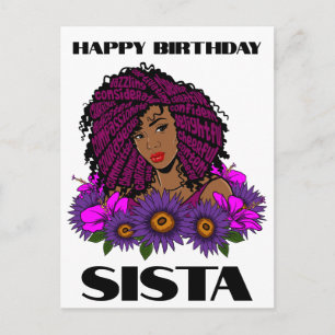 Black Girl Magic Verjaardag Zuster Melanine Vrouw Briefkaart