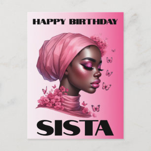 Black Girl Magic Verjaardag Zuster Melanine Vrouw Briefkaart