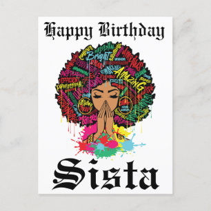 Black Girl Magic Verjaardag Zuster Melanine Vrouw Briefkaart