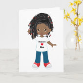 Black Girl Moederdag Kaart (Gele Bloem)