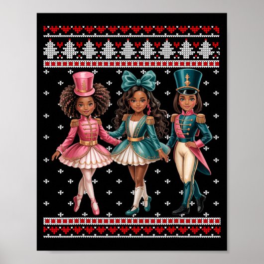 Black Girl Nutcracker Western Nutcracker Bow Ugly Poster (Voorkant)