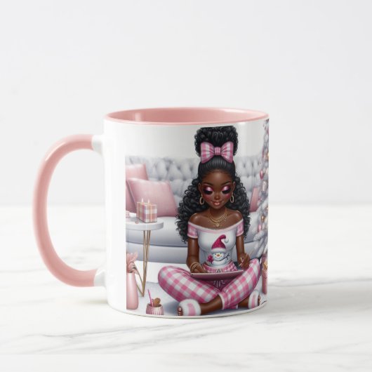 Black girl rose café de Noël Mug (Gauche)