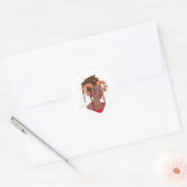 Black Girl Zodiac Magic: Aries Ronde Sticker (Envelop)
