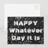 Black Glitter Anti-Birthday Verjaardag Kaart (Voorkant / Achterkant)