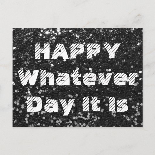 Black Glitter Anti-Birthday Verjaardag Kaart (Voorkant)