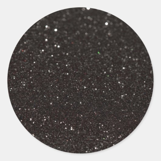Black Glitter Custom Trendy Ronde Sticker (Voorkant)