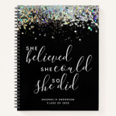 Black Glitter dacht dat ze Afstuderen kon maken Notitieboek (Voorkant)