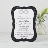 Black Glitter Diamond Infinity Rehearsal Dinner Kaart (Staand voorkant)