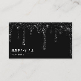 Black Glitter druppels ontwerp Visitekaartje