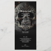 Black Glitter Glam Sparkle Skull Wedding Program Programma (Achterkant)