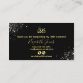 Black Glitter Gold Hartelijk dank voor uw aankoop Visitekaartje (Achterkant)