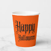 Black Glitter Happy Halloween Papieren Bekers (Achterkant)