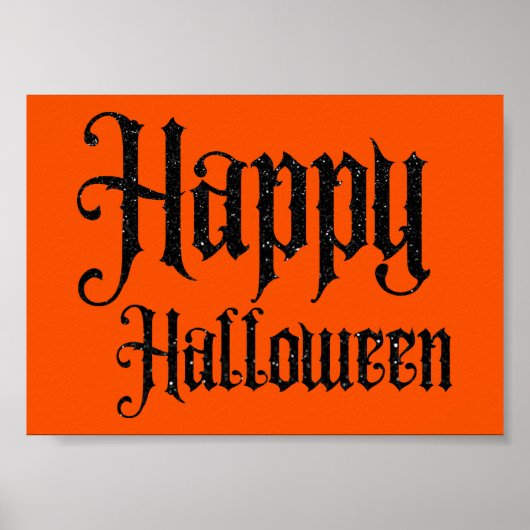 Black Glitter Happy Halloween Poster (Voorkant)