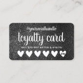Black Glitter Hearts Klantkorting Sociaal Klantenkaartje (Voorkant)