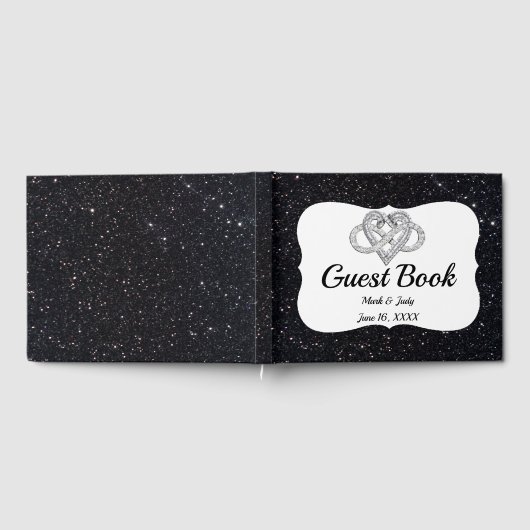 Black Glitter Infinity Heart Gastenboek (Volledig)