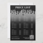 Black Glitter Minimalist Beauty prijslijst Menu (Voorkant)