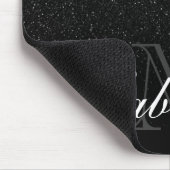 Black Glitter Monogram Muismat (Hoek)