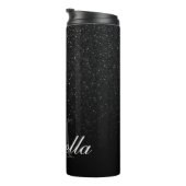 Black Glitter Monogram Thermosbeker (Geroteerd rechts)