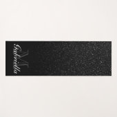 Black Glitter Monogram Yogamat (Voorkant (horizontaal))