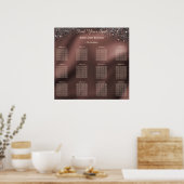 Black Glitter Verjaardag Alfabetisch Zitplan Poster (Keuken)