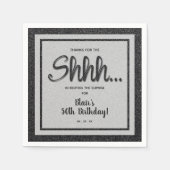 Black Glitter VERRASSING Verjaardagsfeest Servet (Voorkant)