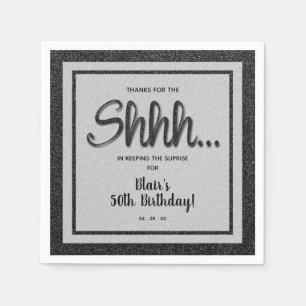 Black Glitter VERRASSING Verjaardagsfeest Servet