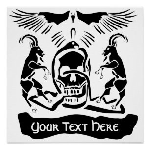 Black Goat Corrupt Trinity Crest Perfect Poster