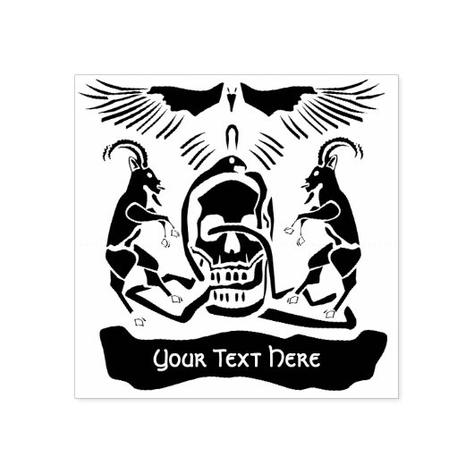 Black Goat Corrupt Trinity Crest Rubberstempel (Afrduk)