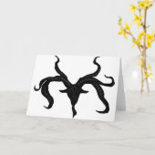 Black Goat Demon wenskaart Kaart (Gele Bloem)