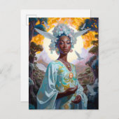 Black Goddess Fantasy Art Briefkaart (Voorkant / Achterkant)
