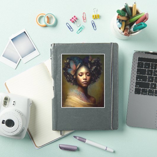 Black Goddess Fantasy Art Sticker (iPad Cover)