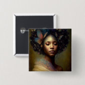 Black Goddess Fantasy Art Vierkante Button 5,1 Cm (Voorkant /achterkant)