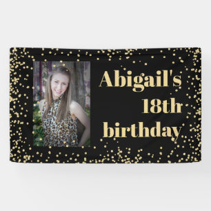 Black Gold 18e verjaardagsfeest Foto Spandoek