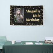 Black Gold 18th Birthday Party Foto Spandoek (Beurs)